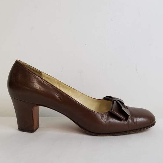 Amalfi Women's Dark Brown Leather Pumps Size 7 image number 1