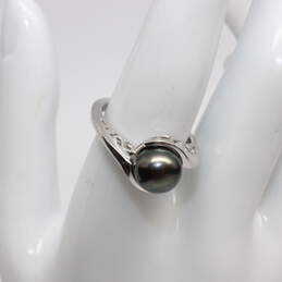 14K White Gold Pearl Ring (Size 8)-5.6g alternative image