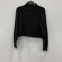 NWT Womens Black Long Sleeve High Neck Pullover Cropped Sweater Size M image number 1