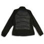 Womens Black Long Sleeve Pockets Mock Neck Full Zip Puffer Jacket Size L image number 2
