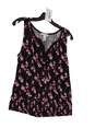 Womens Black Floral Sleeveless Blouse Top Size Medium image number 1