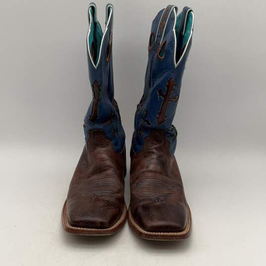 Ariat Mens 10007679 Blue Brown Leather Mid-Calf Cowboy Western Boot Size 10.5D image number 3