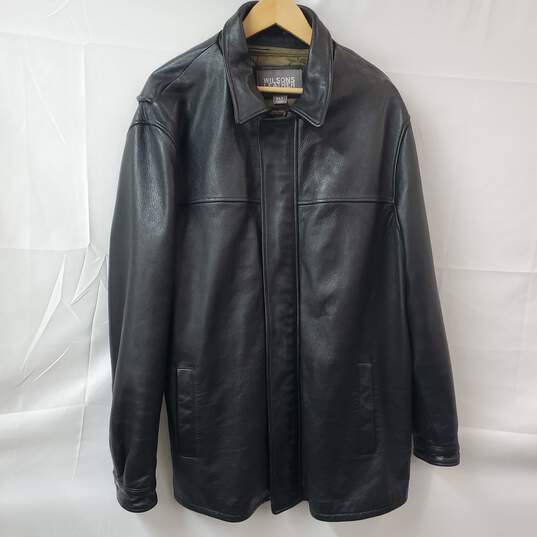 Wilsons Leather Full Zip Black Jacket Men's XLT image number 1