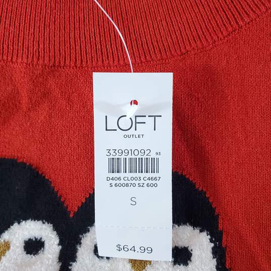 Loft Women Red Sweater S NWT image number 3