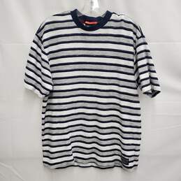 Scotch & Soda WM's Horizontal Blue & Gray Stripe Crewneck Sweater Size M