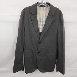Burberry London Men's Gray Cotton Blazer Jacket Size M - AUTHENTICATED