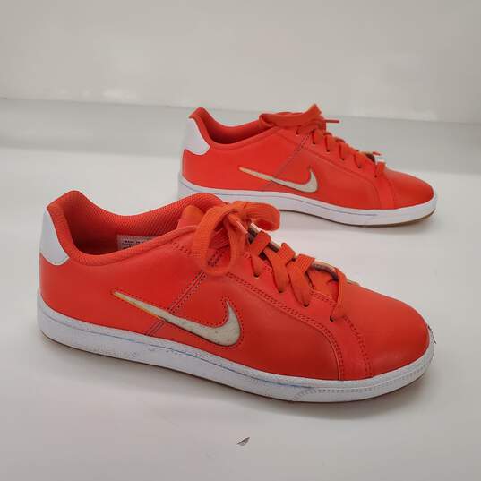 Nike Court Royale Premium Orange White Sneakers Women's Size 7 image number 3