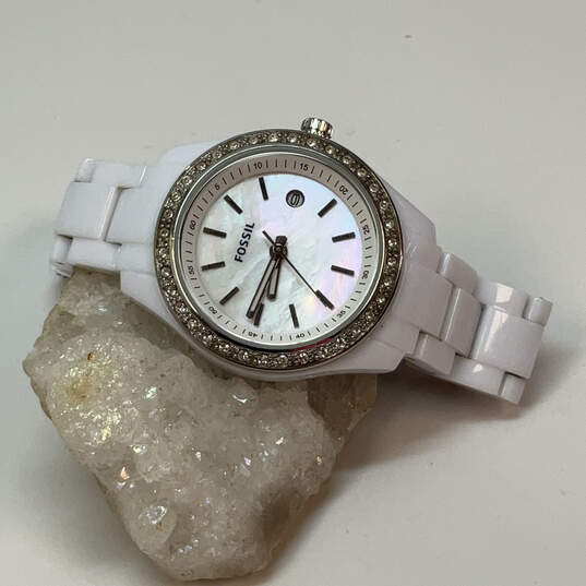 Designer Fossil Stella ES-2437 White Mother of Pearl Analog Wristwatch image number 1