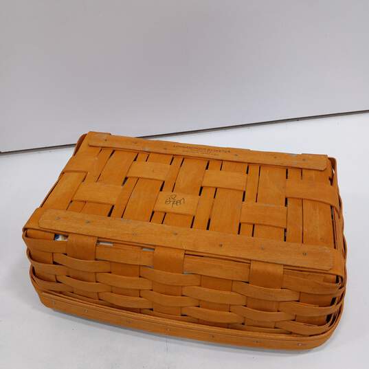 Vintage Longaberger Small Gathering/Pantry Basket w/ Cloth Lining image number 6