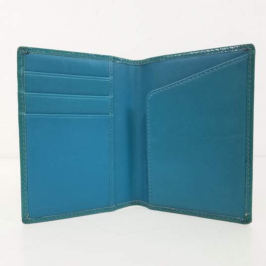 Coach Patent Leather Passport Holder Teal image number 3