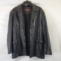 Phase2 Men Black Leather Jacket L
