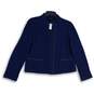 NWT Talbots Womens Navy Blue Long Sleeve Full-Zip Motorcycle Jacket Size 10P image number 1