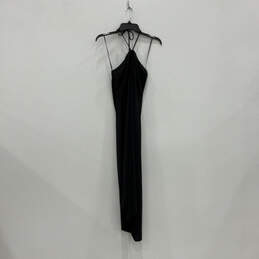 NWT Womens Black Halter Neck Sleeveless Regular Fit Maxi Dress Size Large