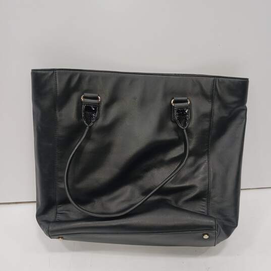 Kate Spade Black Smooth Leather Bucket Tote Bag image number 2