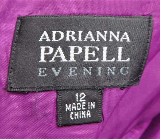 Adrianna Papell Women's Sleeveless Purple and Black Dress Size 12 image number 2