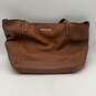 Michael Kors Womens Brown Leather Inner Pocket Double Handle Tote Bag Purse image number 2