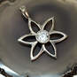 Designer Silpada 925 Sterling Silver CZ Flower Chain Pendant With Box image number 2