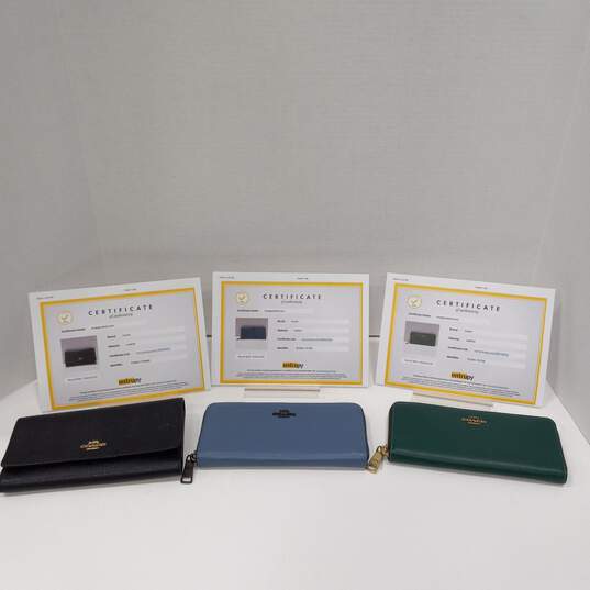 3pc Bundle of Authenticated Coach Women's Wallets image number 1