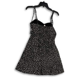 NWT Womens Black White Printed Adjustable Straps Mini Dress Size Small alternative image