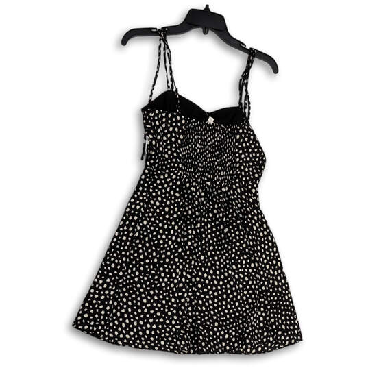 NWT Womens Black White Printed Adjustable Straps Mini Dress Size Small image number 2