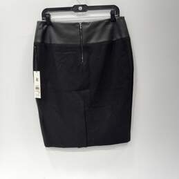 Women’s Clavin Klein Leather Trimmed Pencil Skirt Sz 10 NWT alternative image