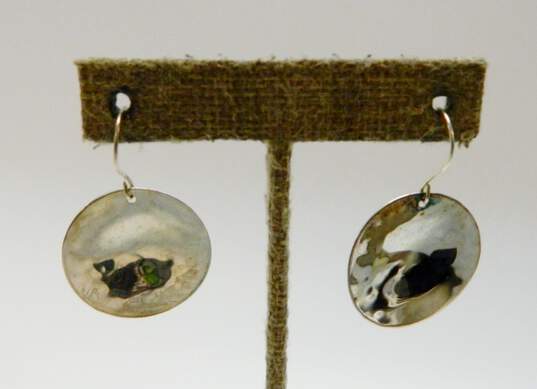 Robert Lee Morris Studios Sterling Silver Open Circle Pendant Necklace & Hammered Earrings 14.7g image number 3