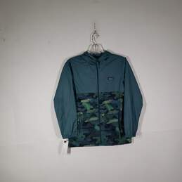 Boys Camouflage Long Sleeve Hooded Full-Zip Windbreaker Jacket Size Large