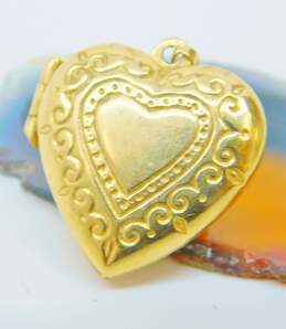 Romantic 14K Yellow Gold Heart Locket Pendant 3.2g