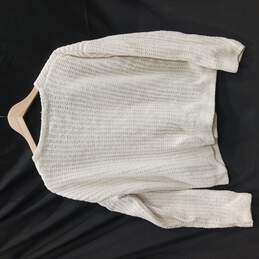 Women's White Woven Pullover Sweater Size S/P alternative image