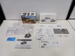 Pair of Revell Jeep Wrangler & Metal Earth Three Tanks Model Kits