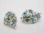 Vintage Lisner Blue Icy Rhinestone & Silver Tone Clip-On Earrings & Necklace 72.5g image number 3