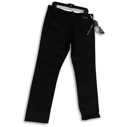NWT Womens Black Flat Front Slash Pocket Straight Leg Ankle Pants Sz 34/32 alternative image