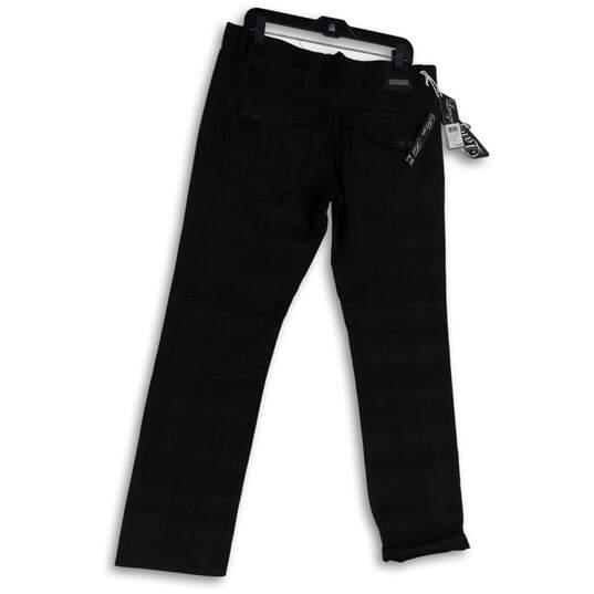 NWT Womens Black Flat Front Slash Pocket Straight Leg Ankle Pants Sz 34/32 image number 2