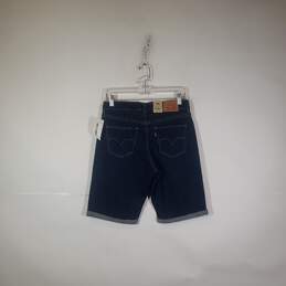 NWT Womens Flat Front Dark Wash Mid Rise Classic Bermuda Shorts Size 27 alternative image