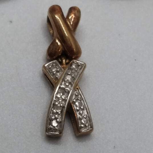 Ross Simons Gold Over Diamond Post Earrings/Pendant Bundle 2pcs 6.8g image number 3