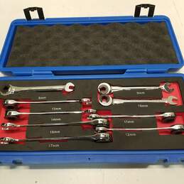 Anbull Flex-Head Tubing Ratcheting Combination Wrench Set, Metric, 9 Piece
