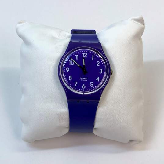 Designer Swatch Blue Water Resistant Analog Quartz Wristwatch image number 1