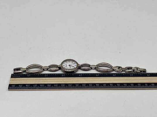 Authentic Womens Silver Tone Alta Round Dial Bracelet Band Wristwatch image number 7