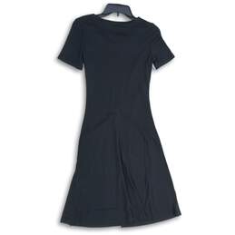 NWT Halston Womens Black Round Neck Short Sleeve Sheath Dress Size XS alternative image