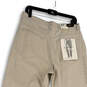 NWT Womens Beige Flat Front Pockets Straight Leg Chino Pants Size 12x30 image number 4