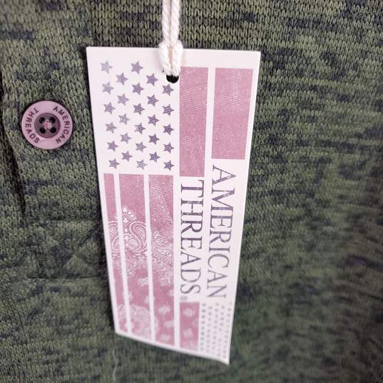 American Threads Men Green Fleece Sweatshirt XL NWT image number 5