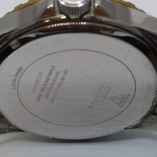 Guess Vintage Design Gold tone Bezel 43mm Case Chronograph Leather Band Mens Quartz Watch image number 8