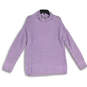 Womens Purple Long Sleeve Turtle Neck Cable Knit Pullover Sweater Size XS image number 1