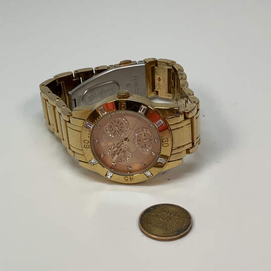 Designer Relic ZR15668 Gold-Tone Rhinestones Chronograph Analog Wristwatch image number 3
