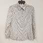 Womens Black White Polka Dots Long Sleeve Collared Button Up Shirt Size S image number 1