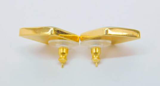 Magick Fusager Demski 14K Gold Colorful Cloisonne Enamel Diamond Accent Earrings 8.0g image number 4
