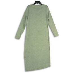 NWT Womens Mint Luxespun Long Sleeve Side Ruched Slit Sweater Dress Size L alternative image