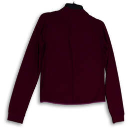 Womens Purple Gray Long Sleeve Mock Neck 1/4 Zip Pullover Sweatshirt Size L alternative image