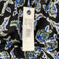 NWT Womens Blue Black Floral Long Sleeve Scoop Neck Mini Dress Size 1X image number 3