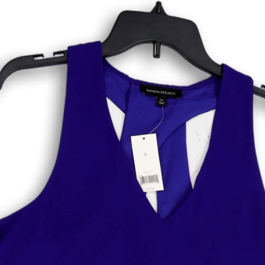 NWT Womens Purple Sleeveless Wide Strap V-Neck Racer Back Tank Top Size M image number 3